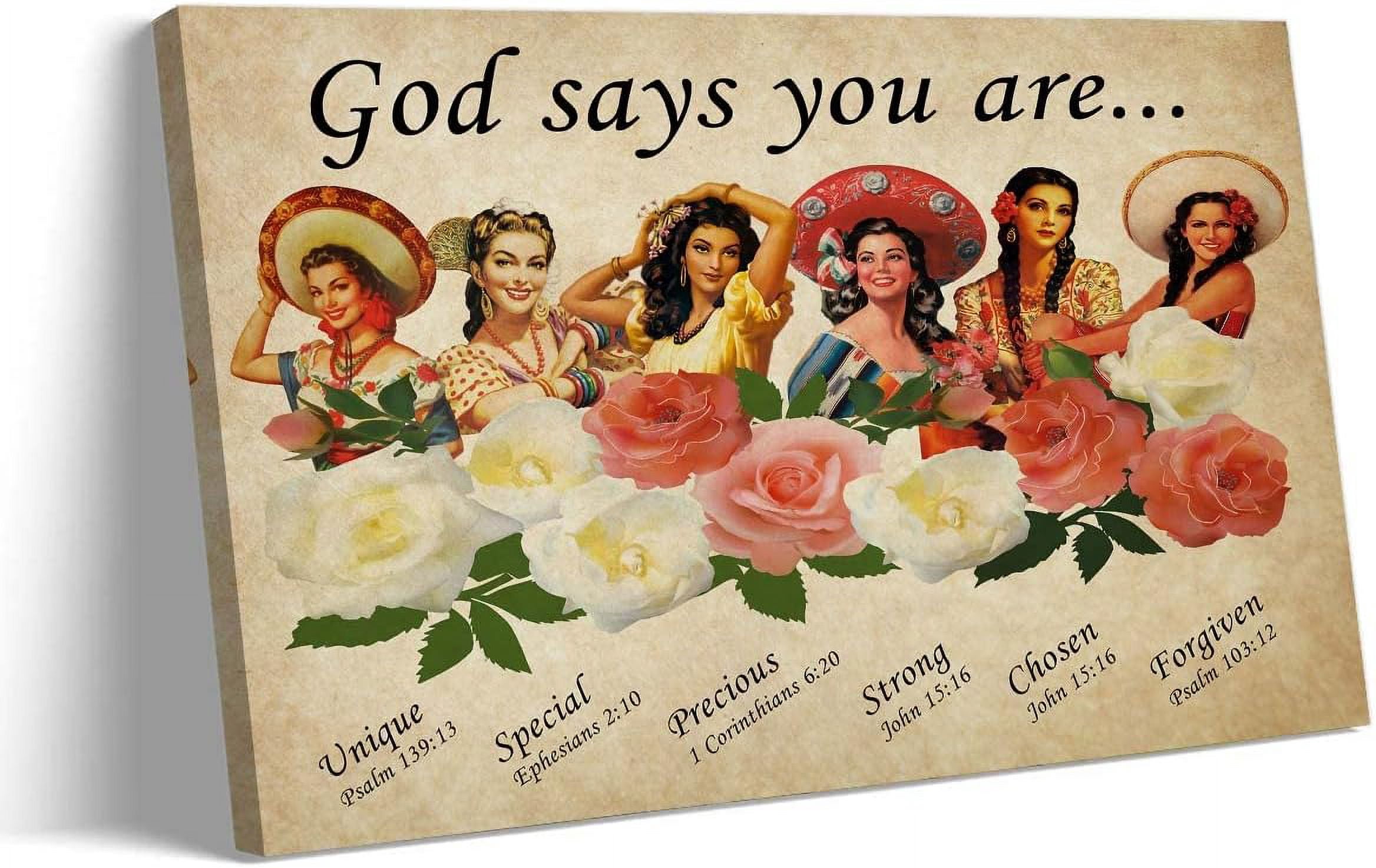 AEFER God Says You Are Bible Verses Inspirational PostersWall Art ...