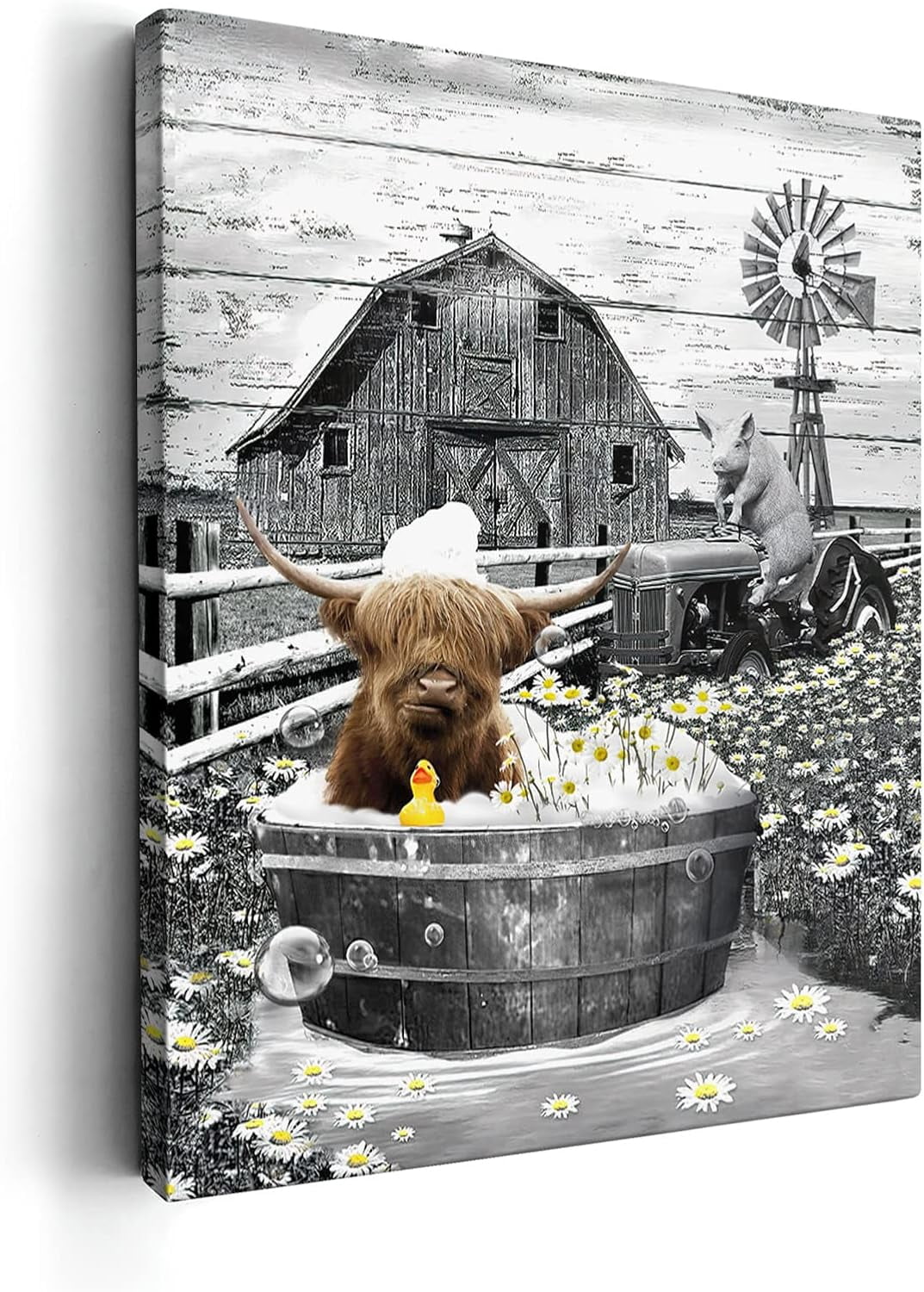 Highland Cow Bathroom Wall Decor Funny Cow In Bathtub Pictures Wall Art Cute Cattle