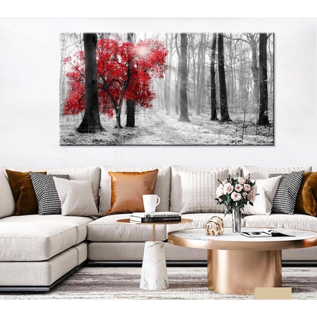 AEFER Huge Wall Art for Living Room Bedroom Office Wall Decor Grey