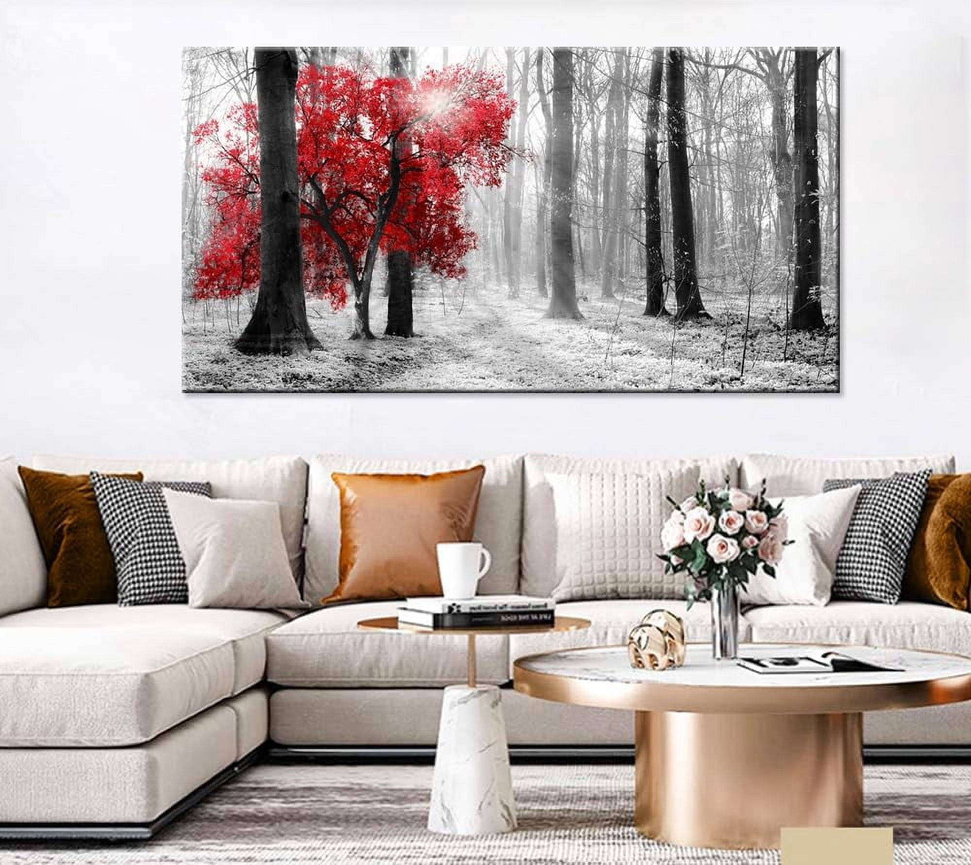 AEFER Huge Wall Art for Living Room Bedroom Office Wall Decor - Grey ...