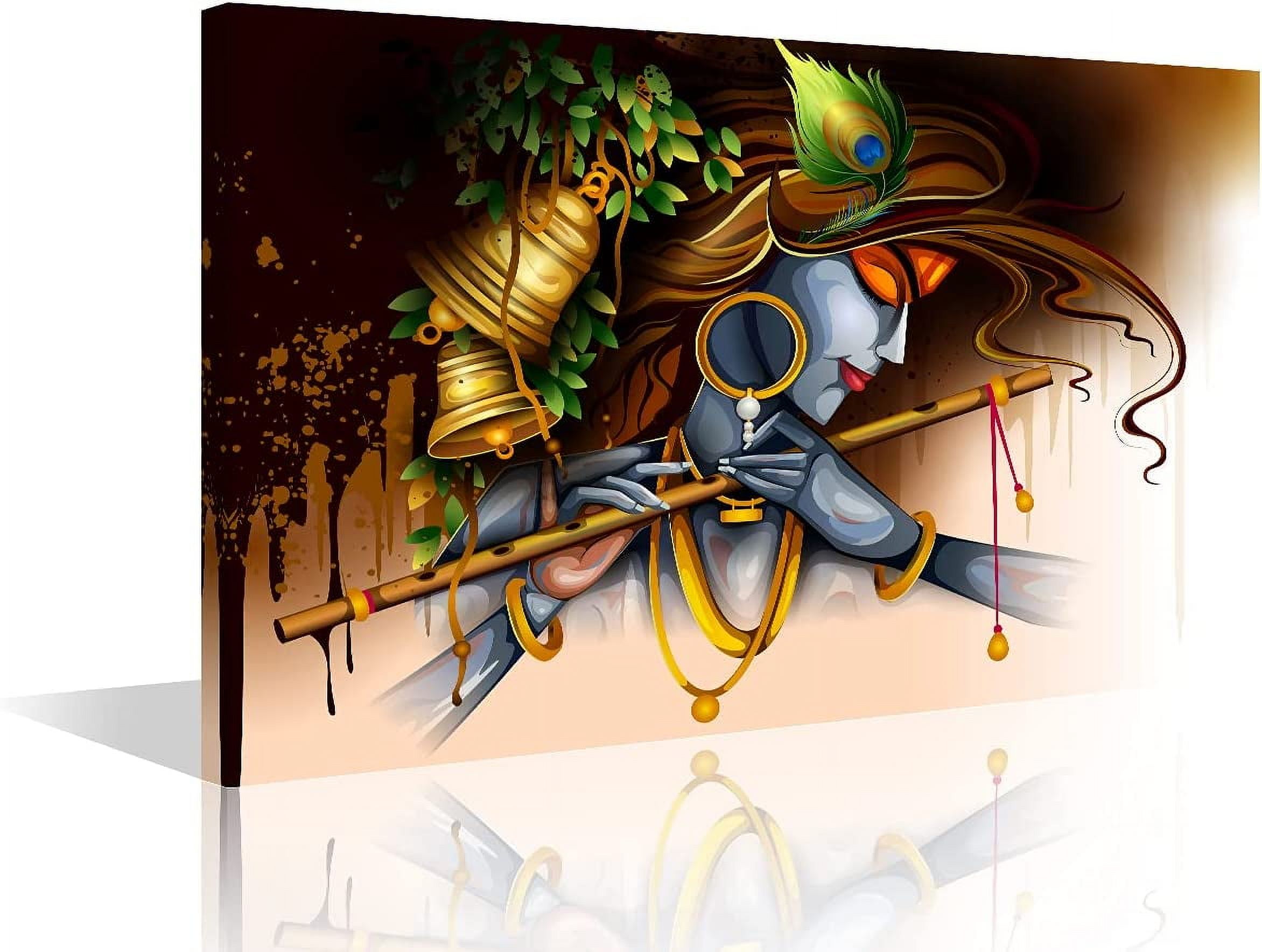AEFER Indian Pictures for Bedroom Lord Krishna Wall Decor Religious