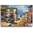 thumbnail image 1 of AEFER Italian Cityscape Abstract Wall Art Artwork: Mediterranean City italy Street Towns Picture Painting on Canvas for Paris Cafe Room Frame: 24x20inch(60x50cm), 1 of 6
