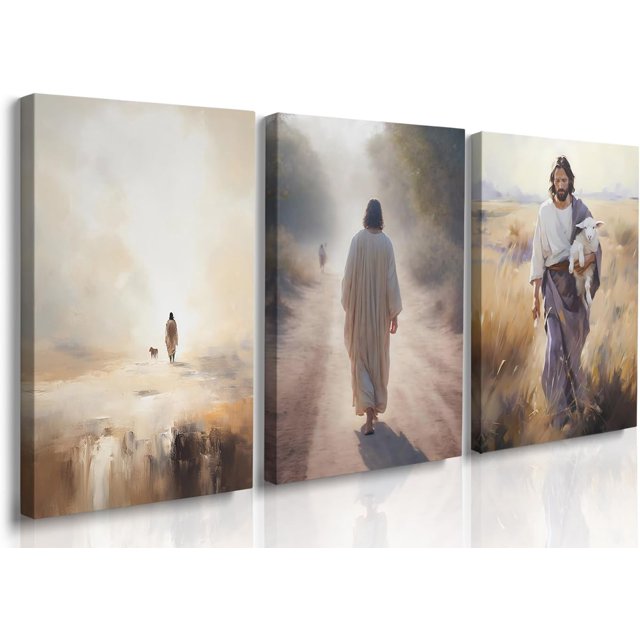 AEFER Jesus Wall Decor Jesus and Lamb Wall ArtCanvas Christian Posters