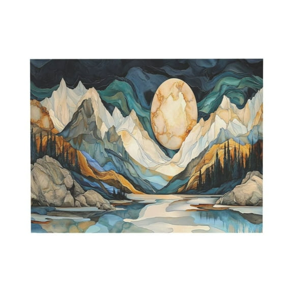 AEFER Large Canvas Wall Art - 24x48 Inchs Abstract Painting Decor, Textured Mountain Pictures as Gifts for Friends, Modern Art Prints for Bedroom Living Room Bathroom Home Decoration