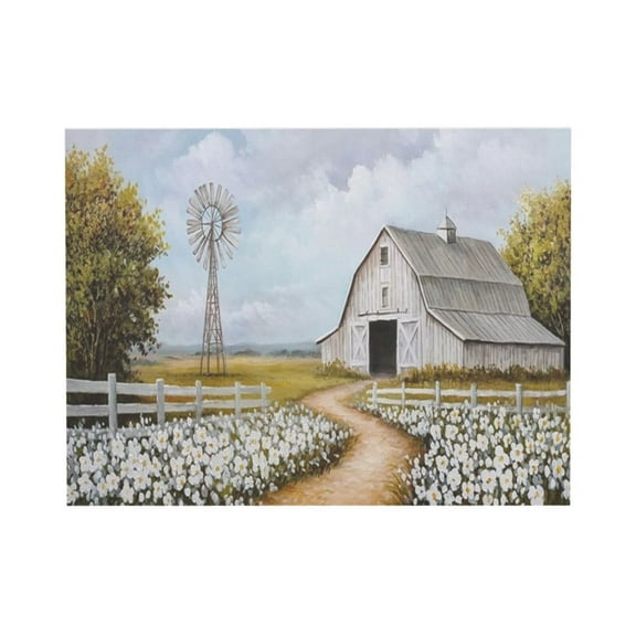 AEFER Large rustic Painting Wall Art Farmhouse barn Picture for Living Room windmill Home Bedroom Decoration Modern art Unframe Artwork Decor 24x48inch