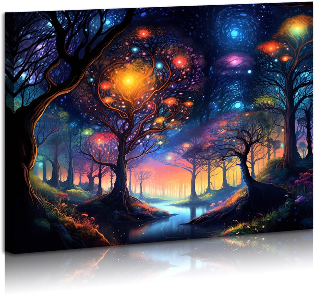 AEFER Magical Botanical Wall Art Enchanted Forest Fantasy Tree Woodland ...