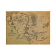 thumbnail image 1 of AEFER Middle Earth Map Canvas Wall Art - HD Print Retro Vintage Map Poster Framed Artwork (12" Hx18 W), 1 of 6