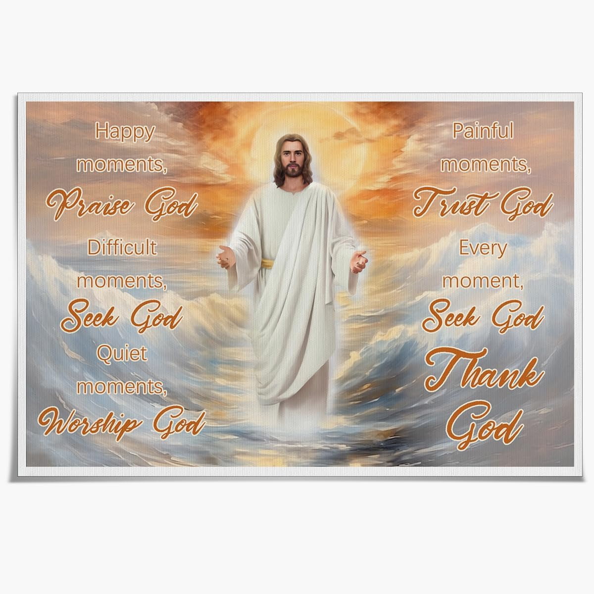 AEFER Modern Christian Canvas Wall Art Jesus Walking on Water Picture ...