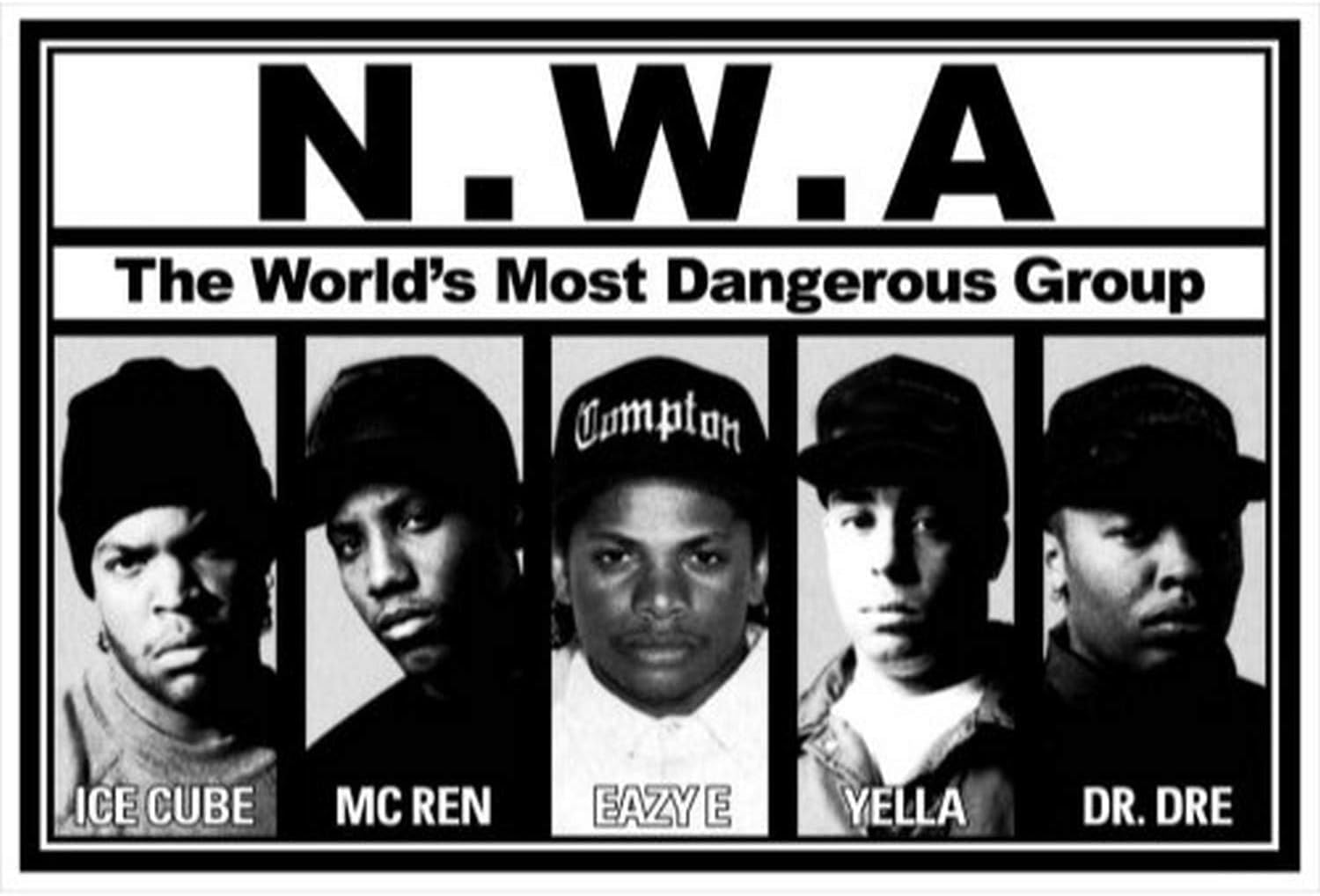 AEFER N.W.A. Lineup Music Art Print Poster - Ice Cube - MC Ren - Eazy E ...