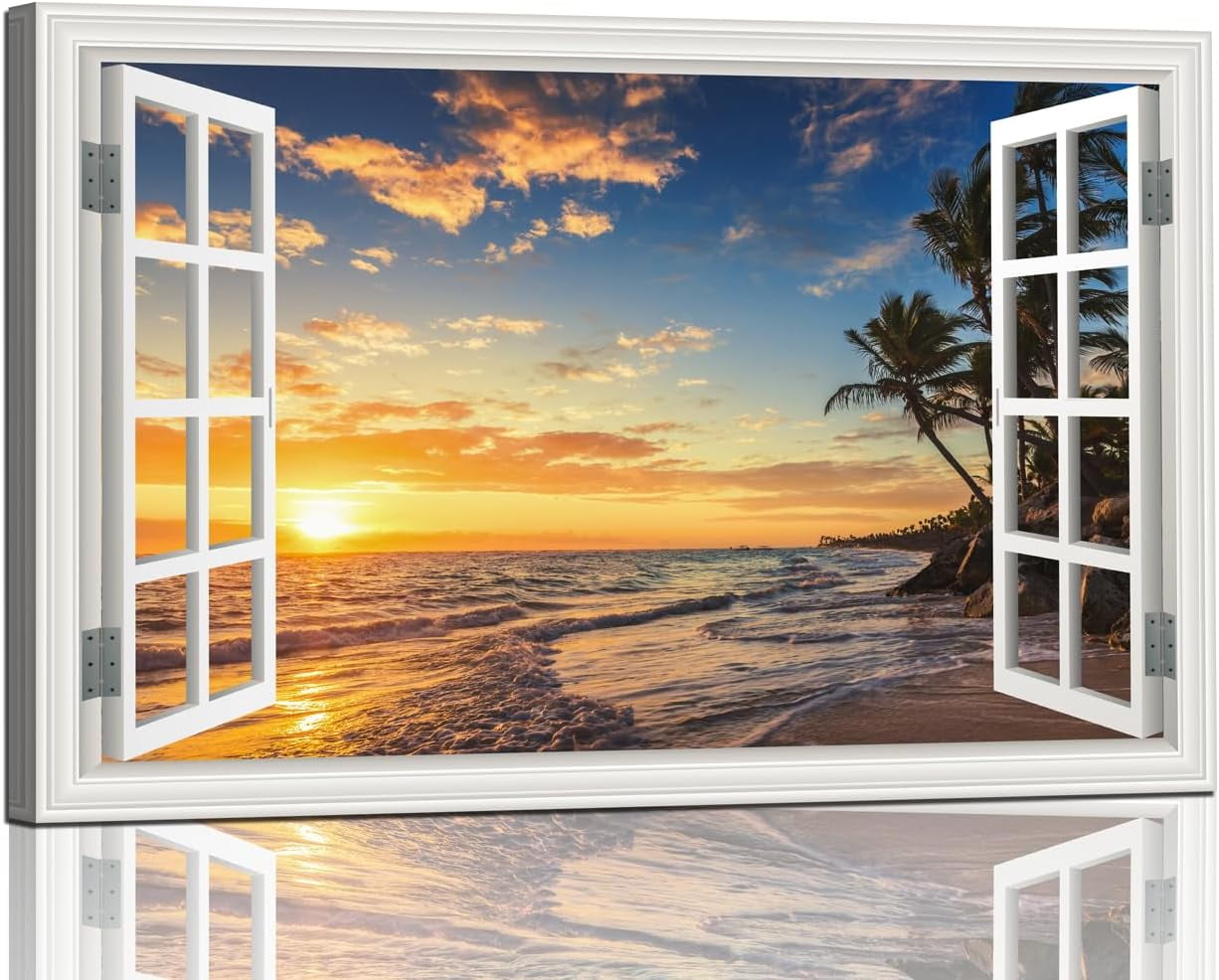 AEFER Ocean Canvas Wall Art Decor for Living Room Large