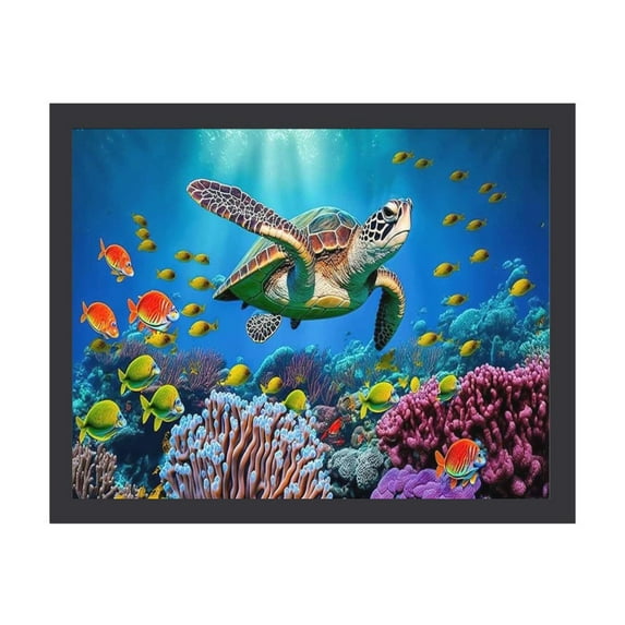 AEFER Ocean Sea Wall Art Sea Turtle Coral Fish Pictures Wall Decor Canvas Print Nautical Marine Life Underwater Painting Modern Home Artwork Decora Frame: 20x24inch(50x60cm)