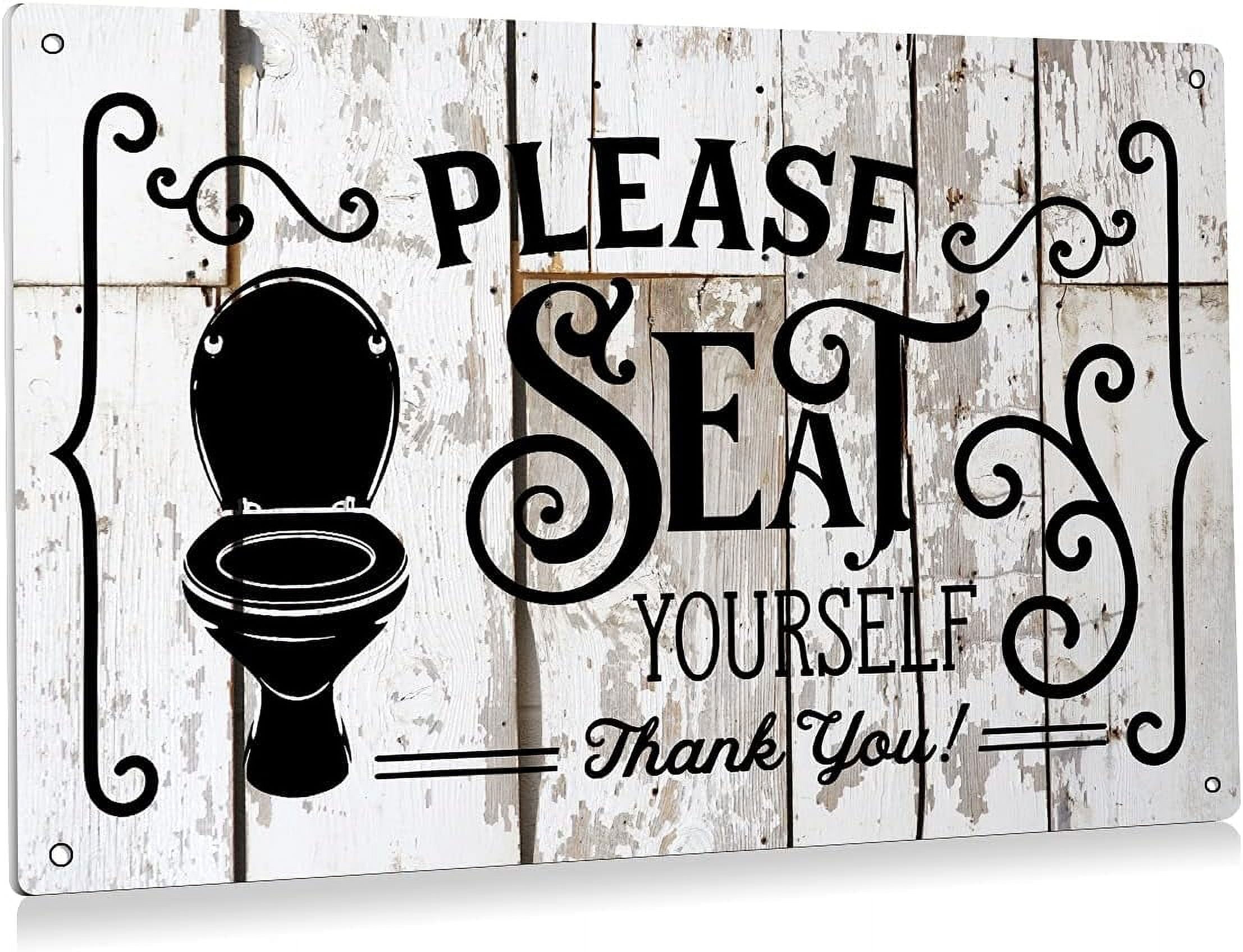 AEFER Rustic Please Seat Yourself Sign Metal Tin Sign Wall Decor ...