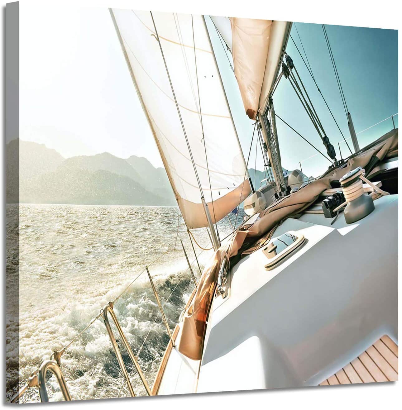 AEFER Sailboat Picture Seascape Wall Art Nautical Artwork Print on