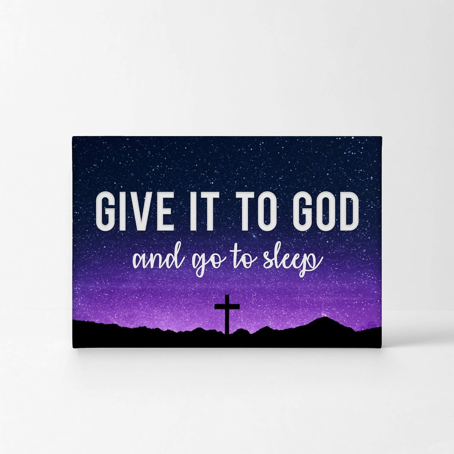 Religiöses Blechschild „Give It To God And Go To Sleep“ – 30x15 Cm, Vintage-Deko