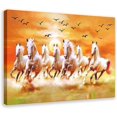 thumbnail image 1 of AEFER Seven Lucky Running Wild Horses 07 Canvas Poster Wall Art Decor Print Picture Paintings for Living Room Bedroom Decoration Frame: 18x12inch(45x30cm), 1 of 5