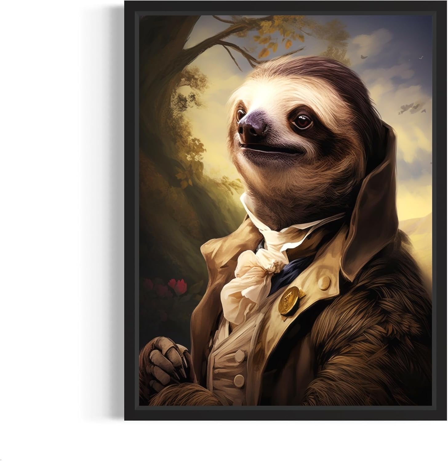 AEFER Sloth Vintage Portrait Poster Art Print, Classic Animals Wall ...