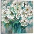 thumbnail image 1 of AEFER Teal Flower Wall Decor Turquoise Flower Wall Art Bathroom Decor Pictures Frame: 12x16inch(30x40cm), 1 of 5
