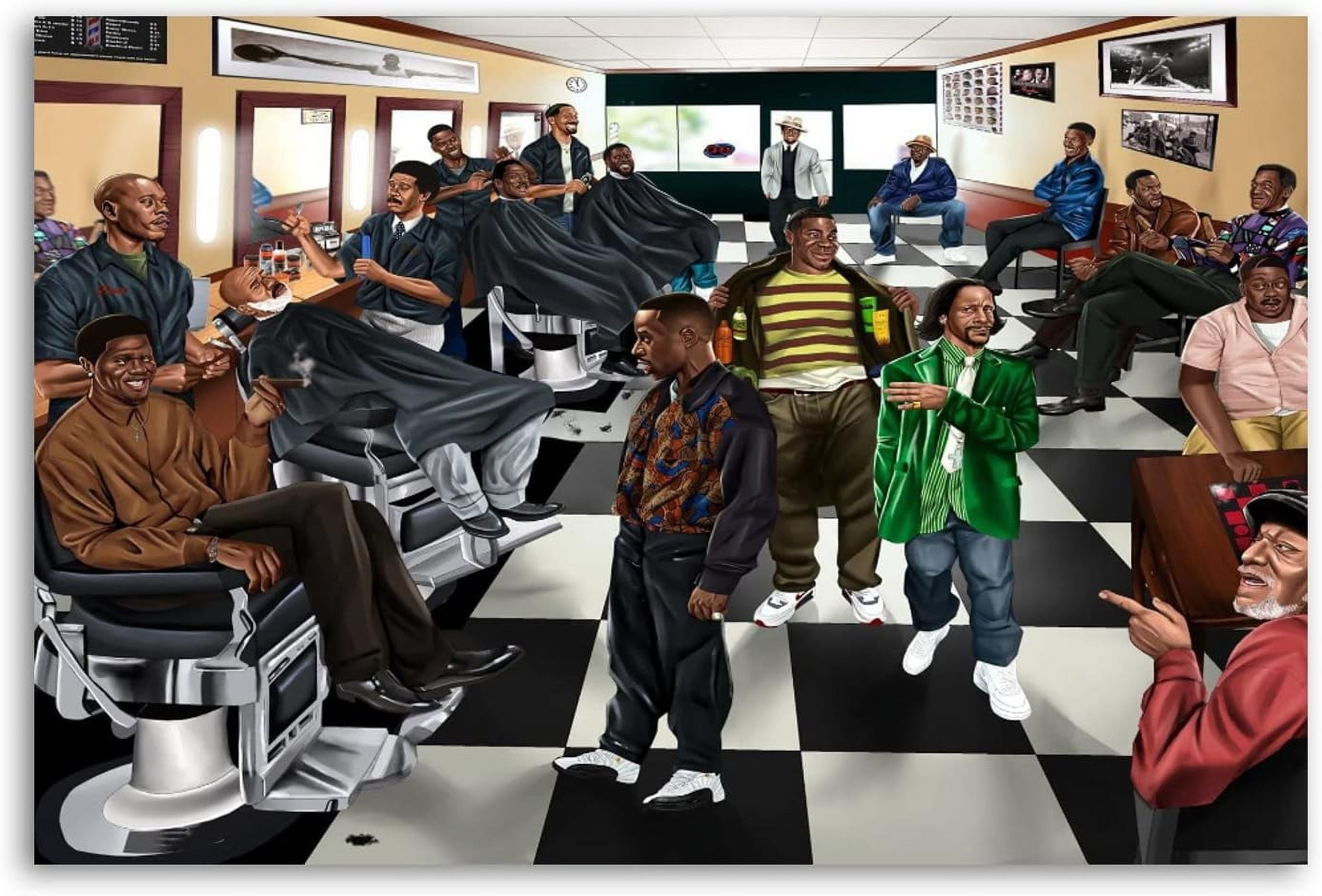 Black Barbershop Haircut Posters