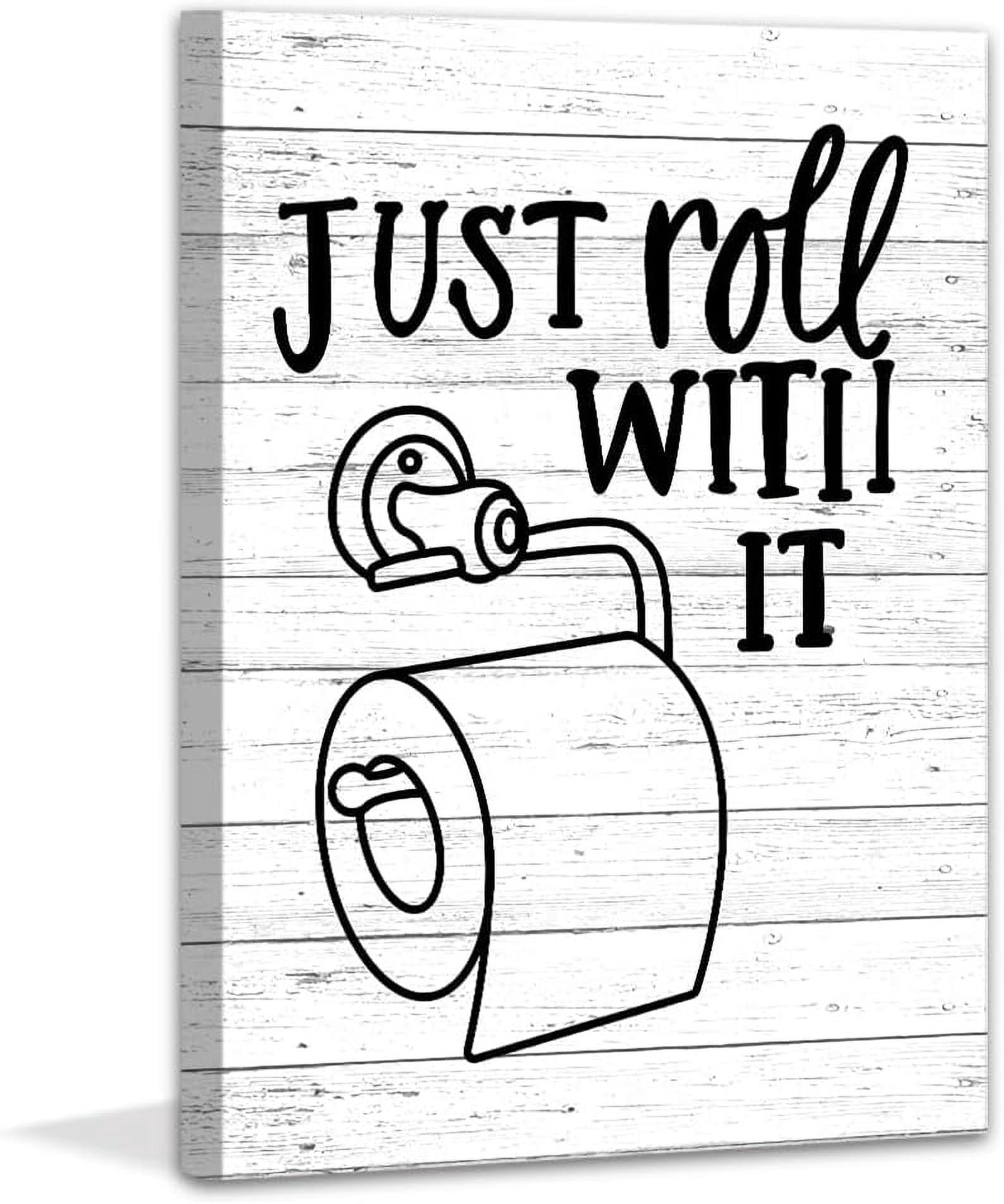 Aefer unframe funny bathroom decor bathroom canvas prints black and