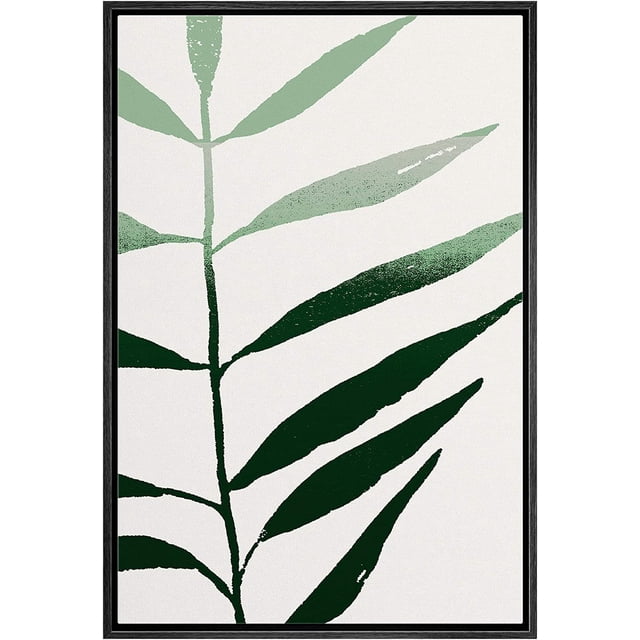 AEFER Unframed Canvas Print Wall Art Green Color Blocks with Faded