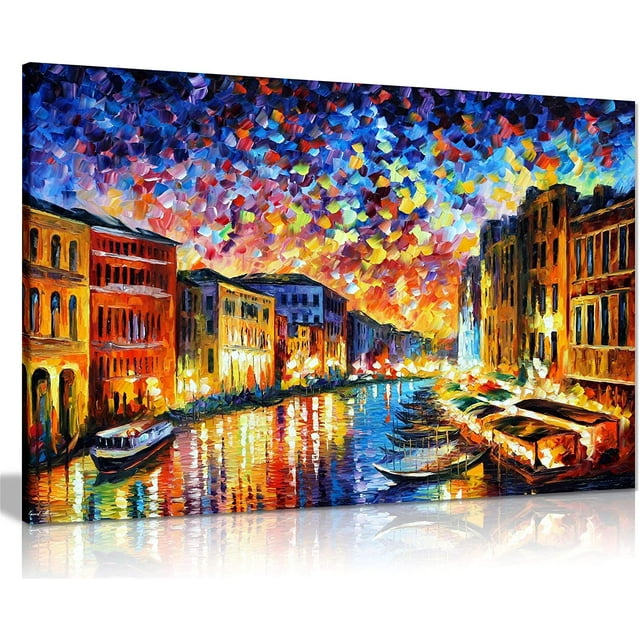 AEFER Venice Grand Canal by Leonid Afremov Canvas Wall Art Picture ...