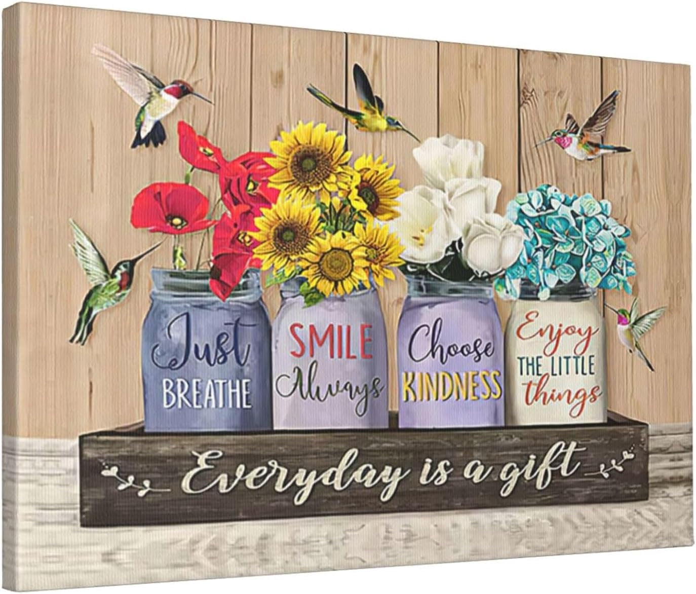AEFER Vintage Cotton Flower Canvas Wall Art God Says You Are ...