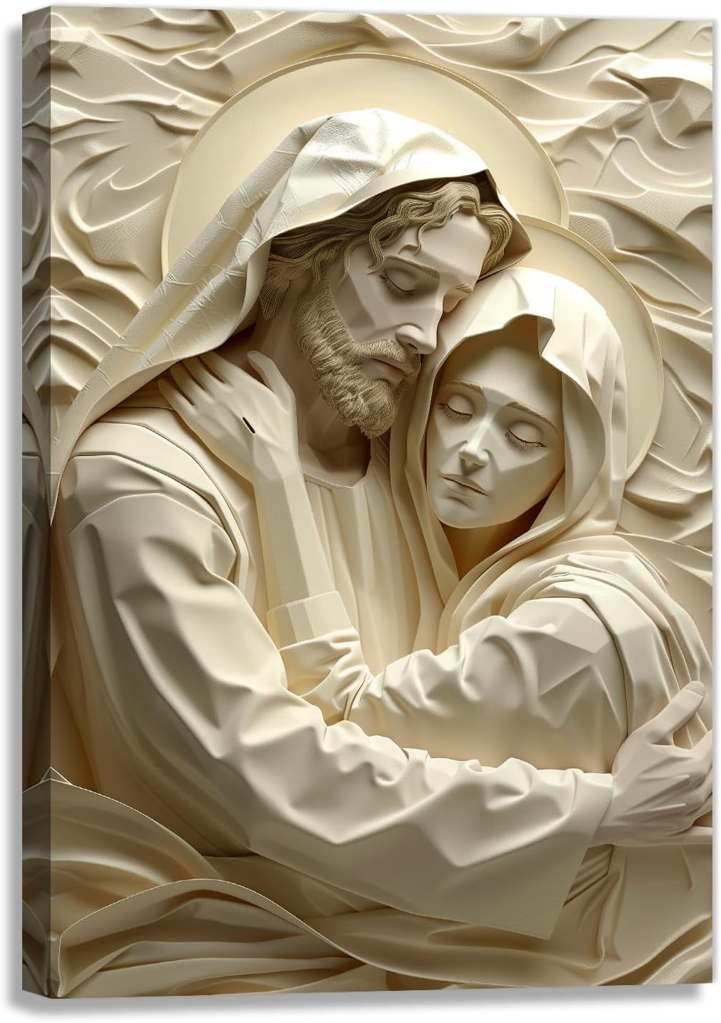 AEFER Vintage Jesus Canvas Wall Art Jesus Hugging Woman Picture Print ...