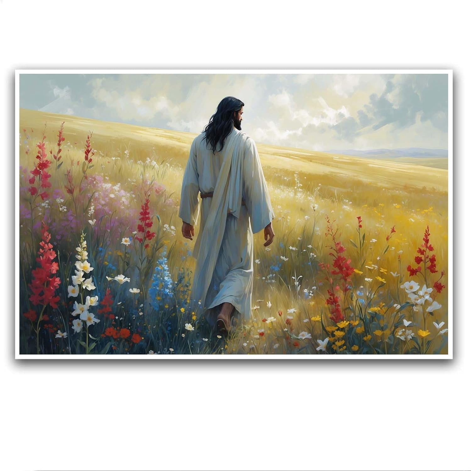 AEFER Vintage Jesus Walking Canvas Painting Wall Art Painting Poster ...