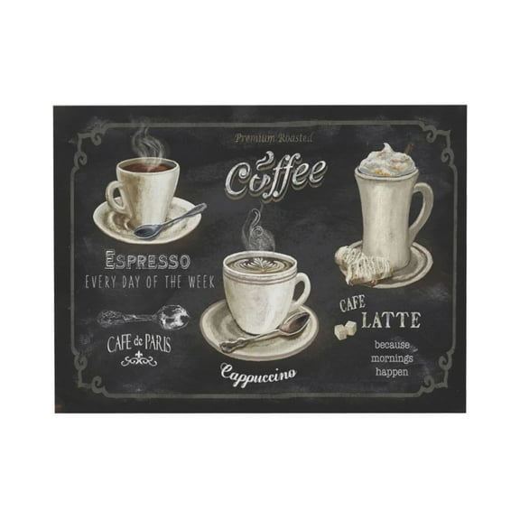 AEFER Vintage Kitchen Coffee Decor Wall Art Rustic Black and White Coffee Sign Cafe Pictures Wall Decor Canvas Painting Prints Artwork Home Decorations Unframed for Coffee Bar Dining Room 24"x20"