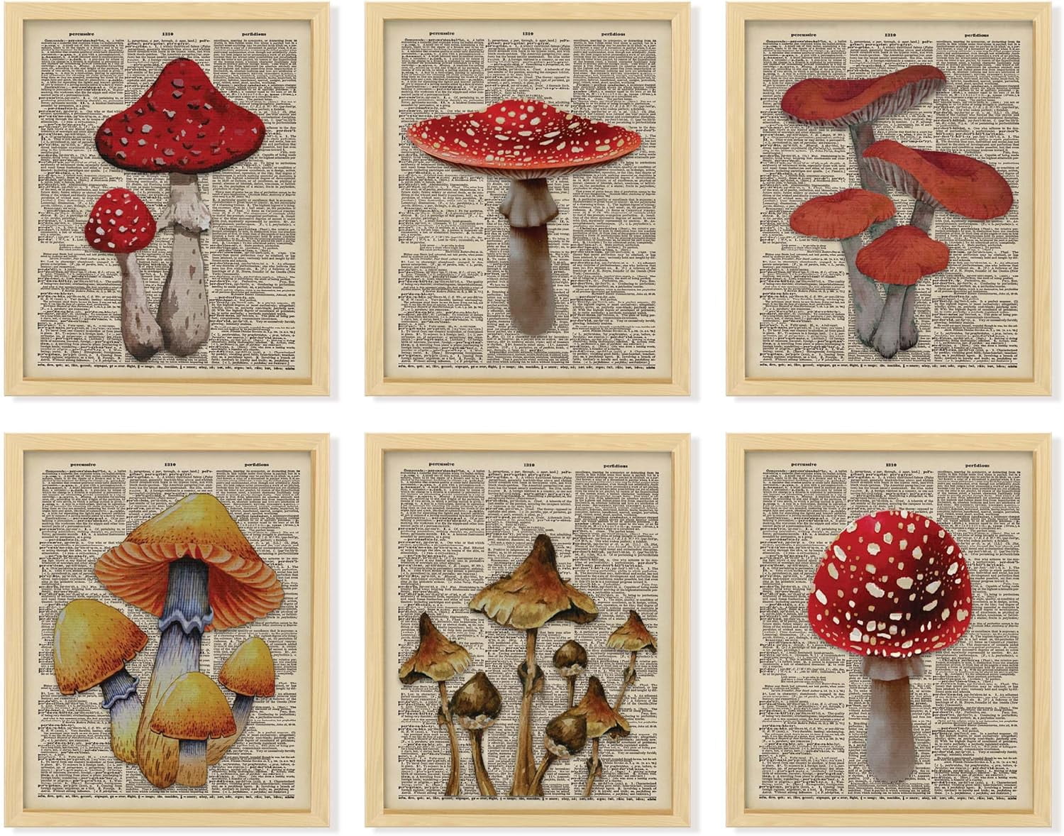 Best HD Pictures about  Vintage Mushroom Wall Decor  with No AI Images