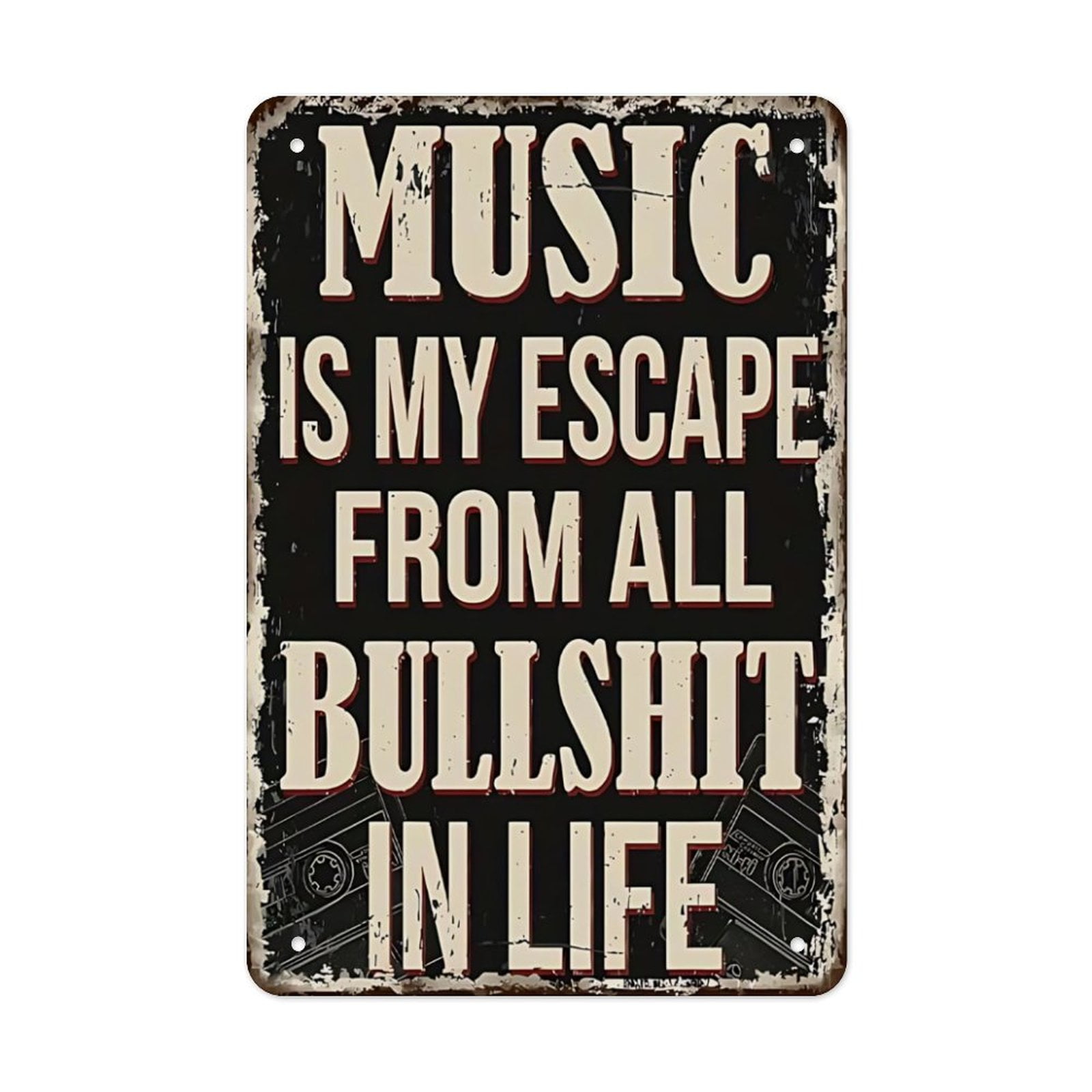 AEFER Vintage Music Metal Tin Sign, Rustic Wall Art for Home, Bar, or ...