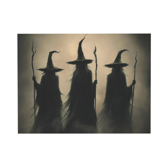 AEFER Vintage Witch Wall Art Dark Academia Aesthetic Posters Three Witches Halloween Pictures Dark Witch Wall Art Gothic Spooky Moody Poster Victorian Woman Painting Gothic Witch Pictures 16x24inch