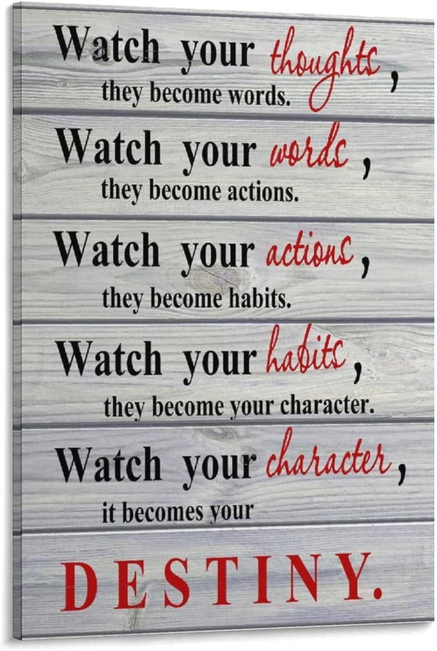 AEFER Watch Your Thoughts They Become Words Destiny Inspirational for ...