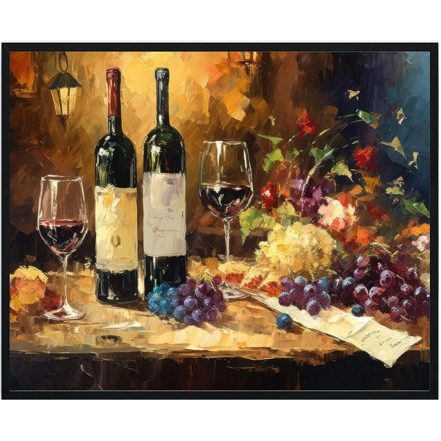AEFER Wine and Dine Art Print Poster, Wall Art Painting Decor. Paint ...
