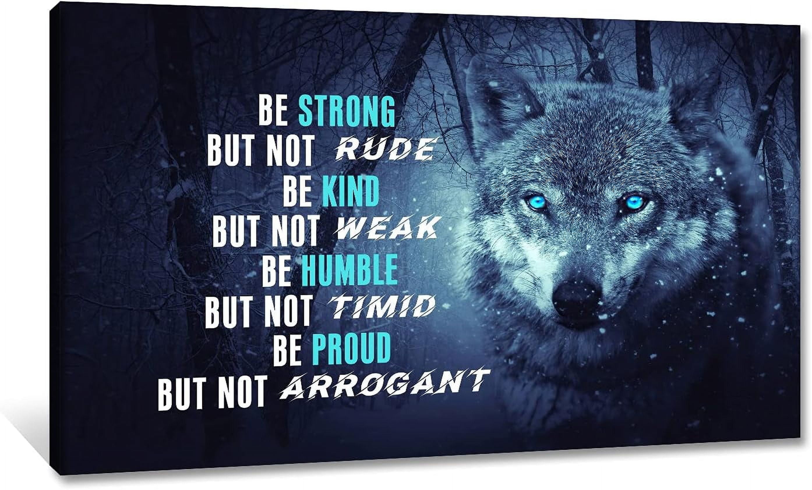 AEFER Wolf Motivational Quotes Wall Art, Inspirational Wolf Quotes ...