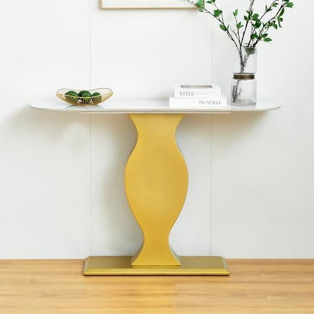 AEFRGHS 47 Inch Modern Console Table Sintered Stone Entryway Table with ...