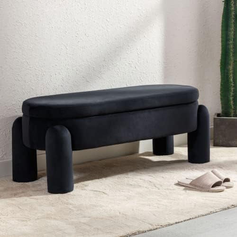 Aefrghs Modern Bench 44 7 Inch Upholstered Ottoman Bench Velvet Fabric