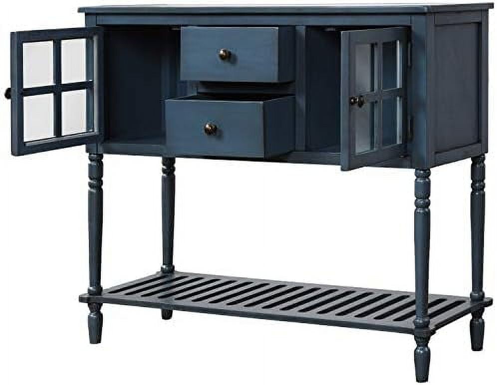 AEFRGHS Navy Sideboard and Buffet Farmhouse Console Table Entryway Table with Bottom for Living ...