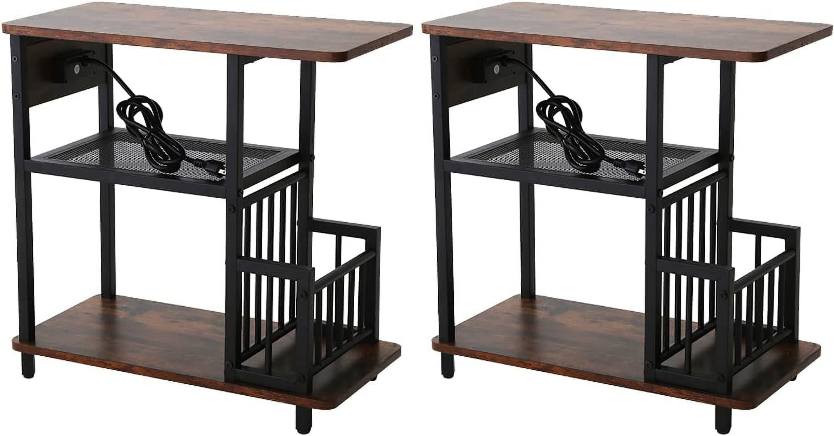 AEFRGHS Side Tables with with USB Ports and Outlets End Tables with