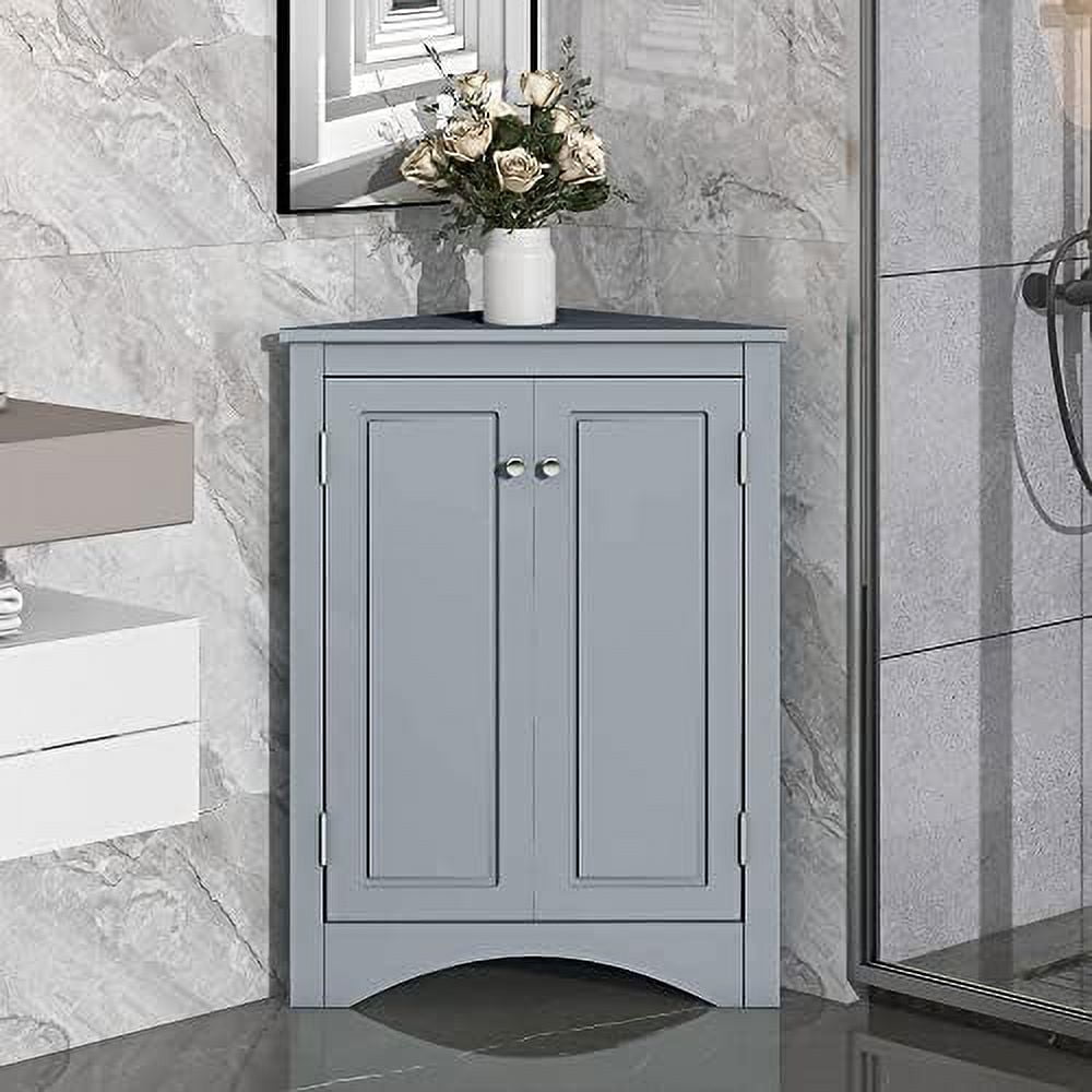AEFRGHS Small Corner Bathroom Cabinet Triangle Freestanding Floor ...