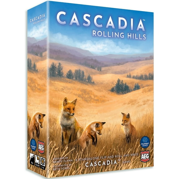 AEG: Cascadia: Rolling Hills - Puzzly Flip-Roll-Write Board Game, Build Ecosystems, Explore PNW Nature & Wildlife, Ages 10+, 1-4 Players, 30 Mins