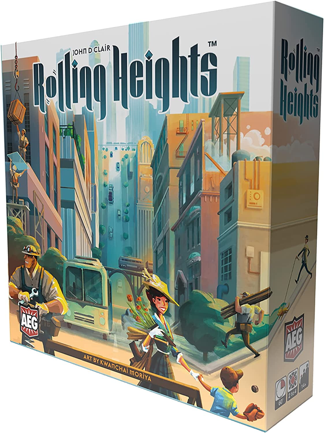 AEG Rolling Heights | Roll Your Meeples, Build The City | Push Your Luck, Pool Building Construction Game Set in The 1920's | 2-4 Players | Ages 10+ AEG Rolling Heights | Roll Your Meeples, Build The City | Push Your Luck, Pool Building Construction Game Set in The 1920's | 2-4 Players | Ages 10+