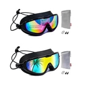 AEGEND Adult Swim Goggles 2 Pack with Bungee Strap, Anti-Fog No Leak Wide View Swimming Goggles, UV Protection, Quick Adjust for Men & Women