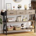 thumbnail image 2 of FCH Console Table With 3 Drawers & Storage Shelf - Wood Entryway Sofa Table For Living Room, Hallway 2 of 5