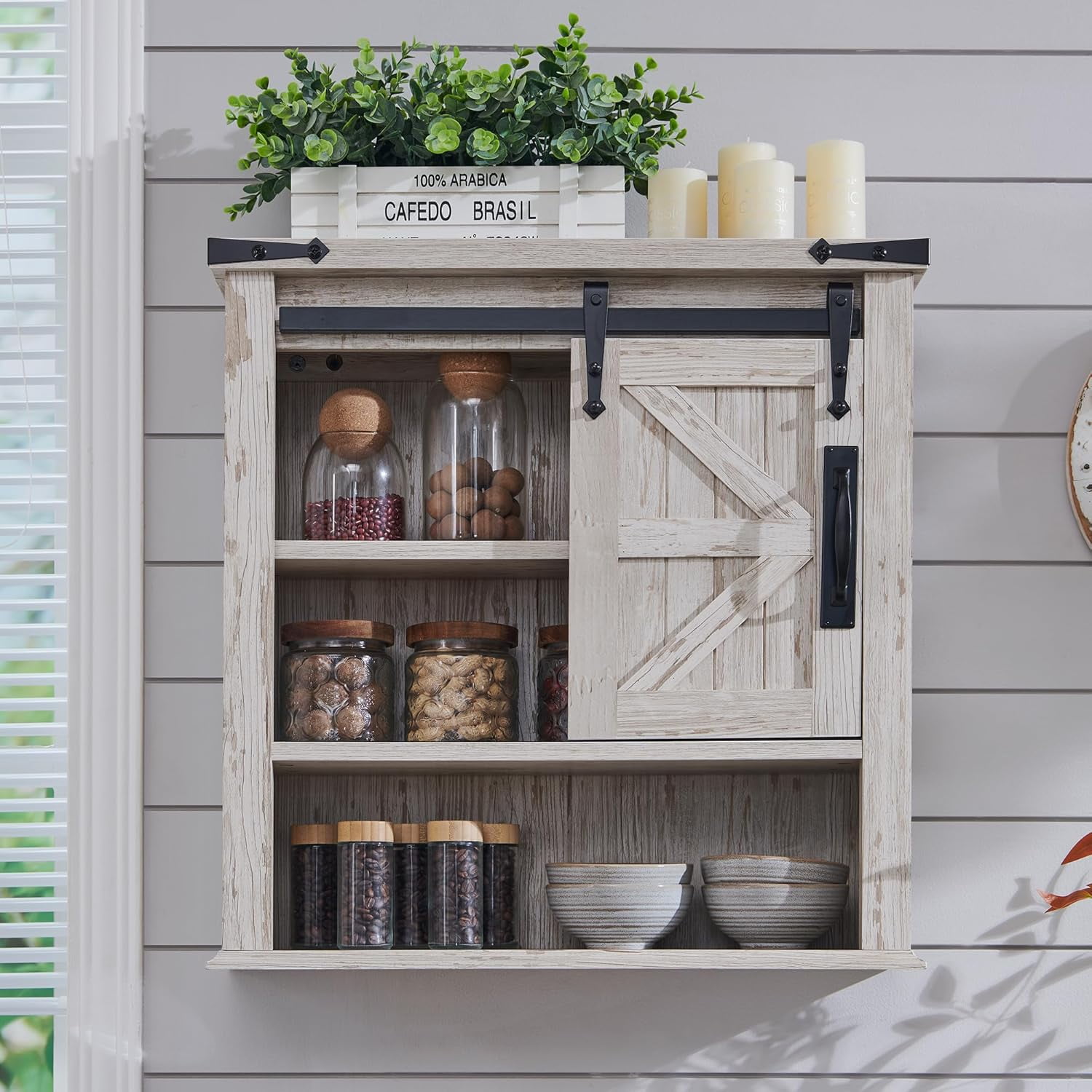 AEGFKD Farmhouse Bathroom Wall Cabinet, 24" Wide Medicine Cabinet with ...