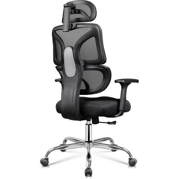 AEGFKD Office Chair Big and Tall Reclining Ergonomic Desk Chair for Long Hours, Comfy Breathable Mesh, Adjustable Armrests with Lumbar Support, Black