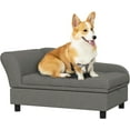 thumbnail image 1 of AEGFKD Pet Sofa, Dog Couch, Elevated Pet Bed for Small Dogs, with Hidden Storage, Soft Tufted Cushion, Gray, 1 of 9