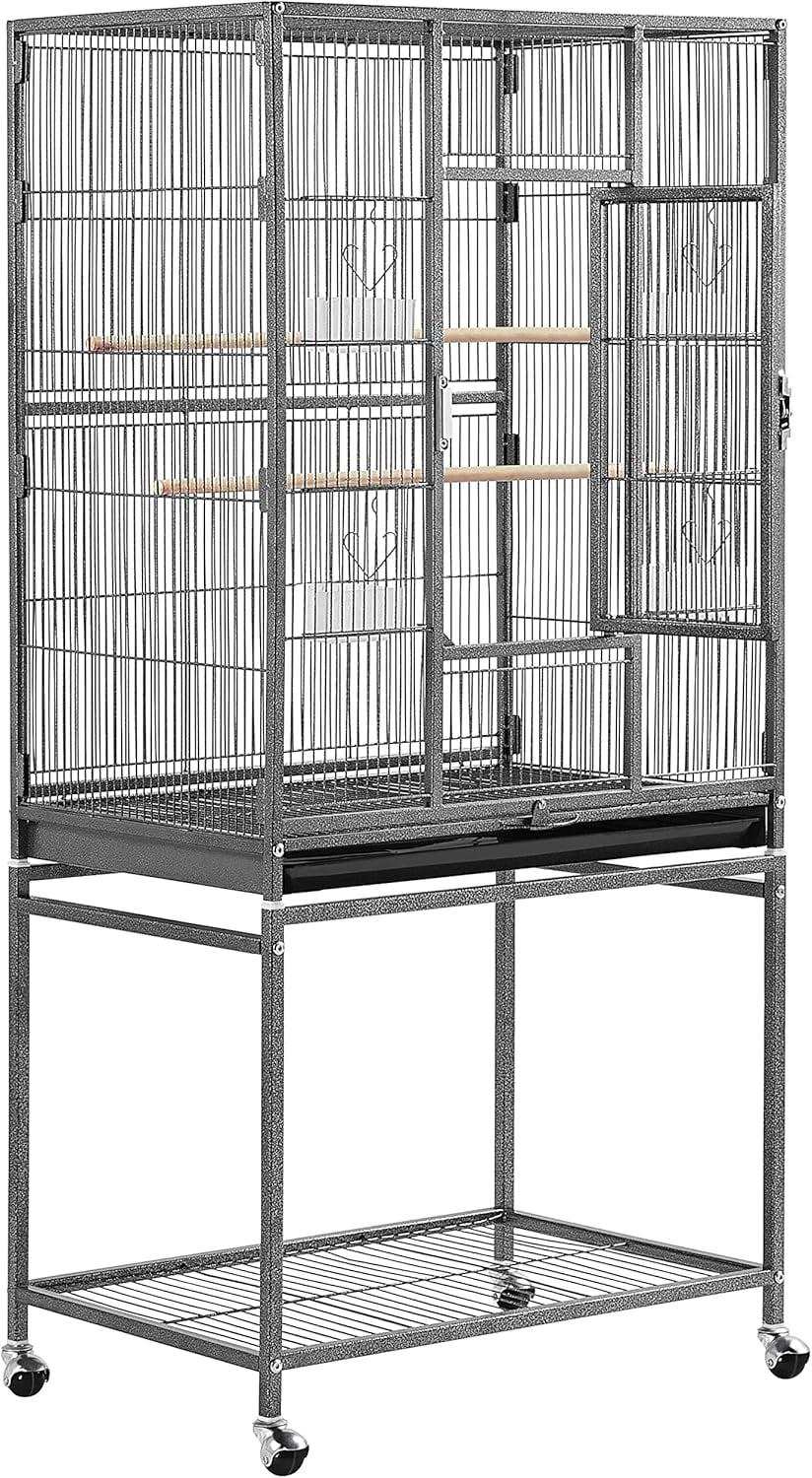 AEGFKD53.7-inch Bird Cage with Stand Wrought Iron Construction Bird ... - Bird Cage Construction Materials For Parrots Online