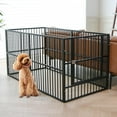 thumbnail image 1 of AEGFKDDog Playpen - 32" Height Dog Pen, Heavy Duty Puppy Pen with Door, Safe & Sturdy, Easy Assemble for Indoor/Outdoor Pet Playpen (6 Panels with Door, Black), 1 of 9