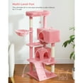 thumbnail image 1 of AEGFKDPink Cat Tree for Large Cats with Super Large Top Perch,56.2" Multi-Level Tower for Indoor Cats with Hammock, Cat Shelves with Scratching Posts and 2 Condos Houses, Pink, 1 of 4